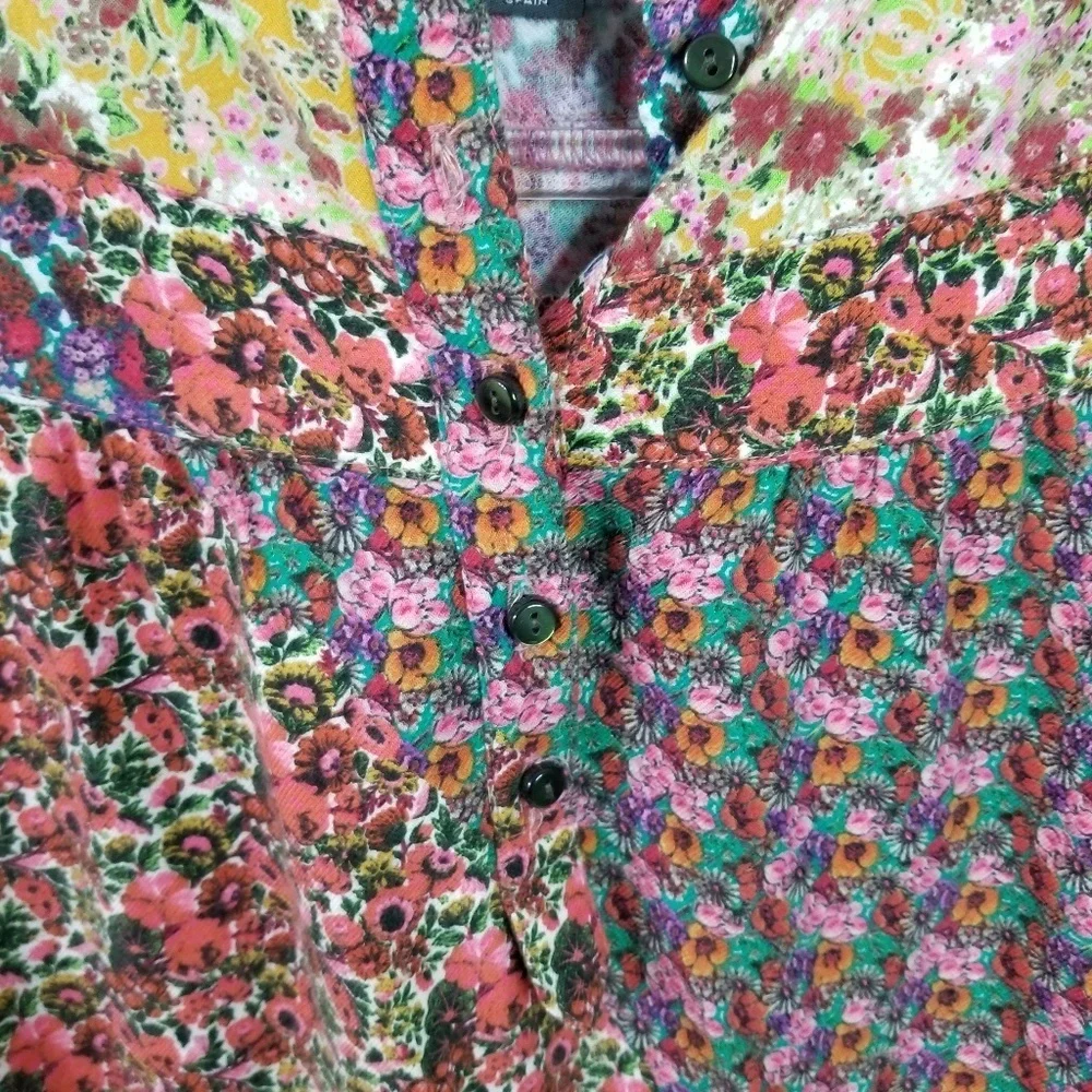 Zara kids 3/4 sleeve patchwork Floral Dress